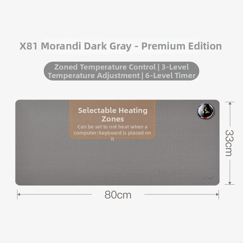 Xinke stalo šildymo kilimėlis, prisijungtas prie kištuko, 220V, 80W, elektrinis membraninis šildymas, PVC korpusas, išmanus temperatūros reguliavimas