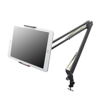 Mankas stalinis laikiklis telefonui/tabletei, 360° metalo cantilever, sulankstomas teleskopinis strypas, suderinama su iPad, transliacijoms