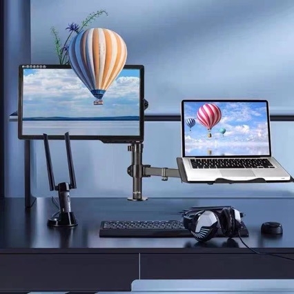 Držač za laptop X0303 – aluminijska legura, dizanje i stolni nosač za notebook, kabel 0,25 m