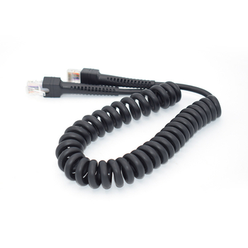 RJ45 tīkla kabelis ar spirālveida atsperi un divkāršu aizsardzību (varš; RJ45–RJ45; piemērots maršrutētājam/datoram)