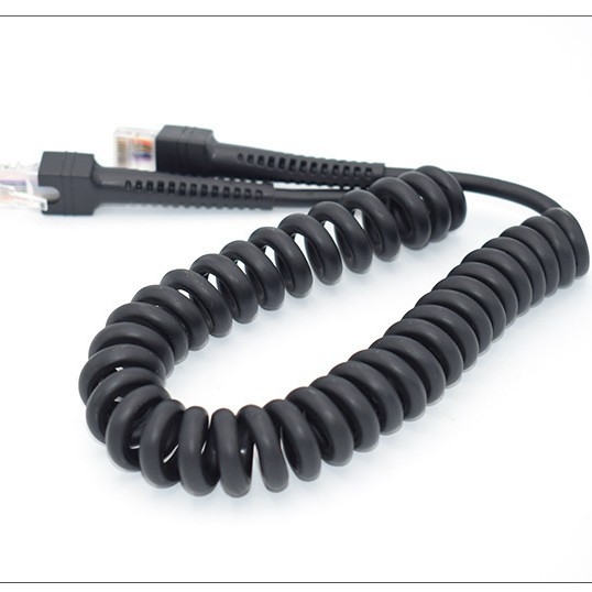 RJ45 tīkla kabelis ar spirālveida atsperi un divkāršu aizsardzību (varš; RJ45–RJ45; piemērots maršrutētājam/datoram)