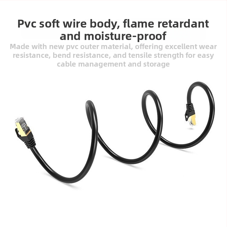 Cat7 Ethernet кабел, двойно екраниран SFTP, 10 Gbps, чист меден проводник, 28/26 AWG, работна температура 80°C