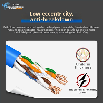 Putian Runchen Cat5e незащитен кабел с усукана двойка, за вътрешна употреба, мед без кислород