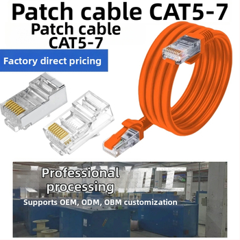 Patch kabel Cat6a / Cat5e za kućnu upotrebu, kabel visokog brzina Gigabit, prijenos 10000000, raspon temperatura -30 do 60 °C, bakar bez kisika s aluminijskim omotačem