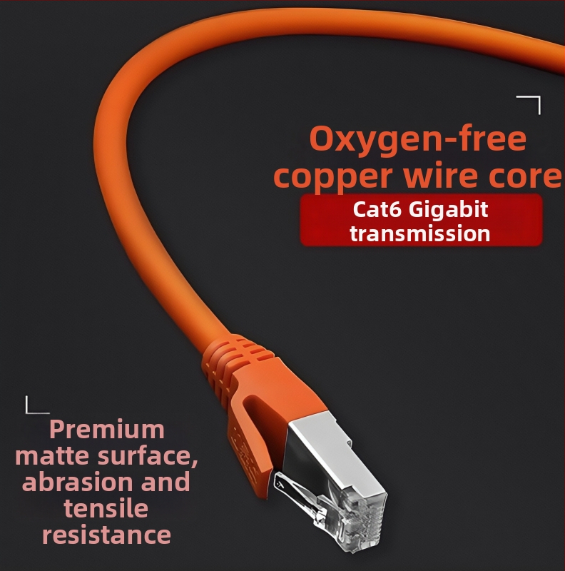 Patch kabel Cat6a / Cat5e za kućnu upotrebu, kabel visokog brzina Gigabit, prijenos 10000000, raspon temperatura -30 do 60 °C, bakar bez kisika s aluminijskim omotačem