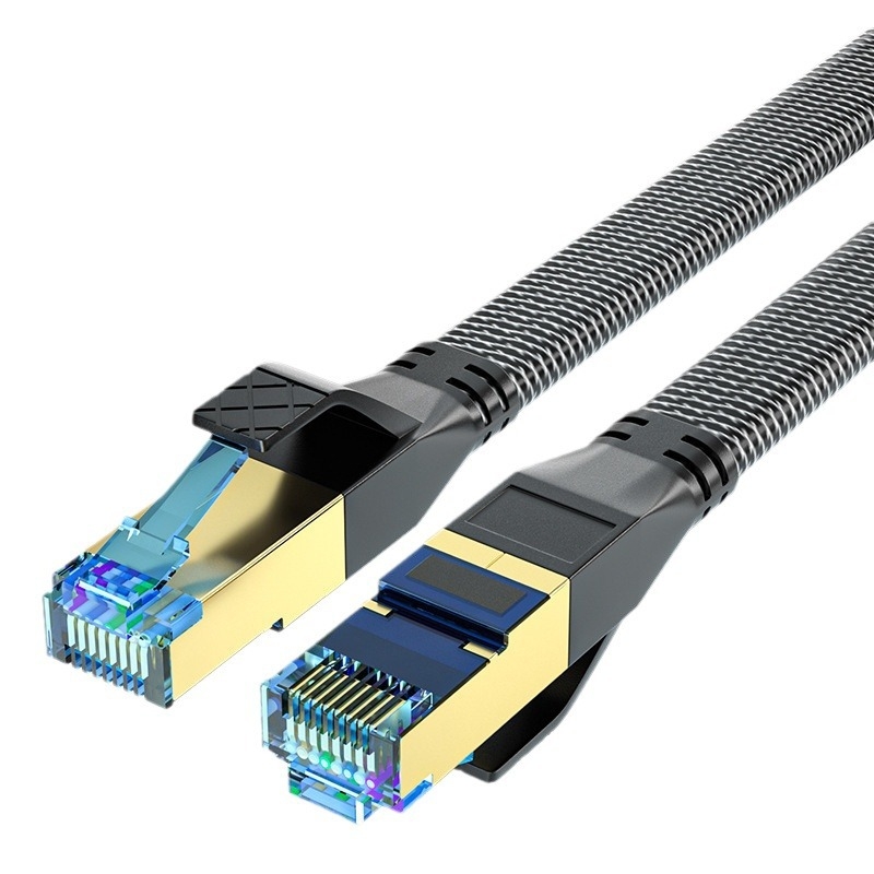Καλώδιο Ethernet CAT8, διπλή θωράκιση, πλεγμένο πλέγμα θωράκισης, 22AWG, καθαρός χαλκός θωράκιση
