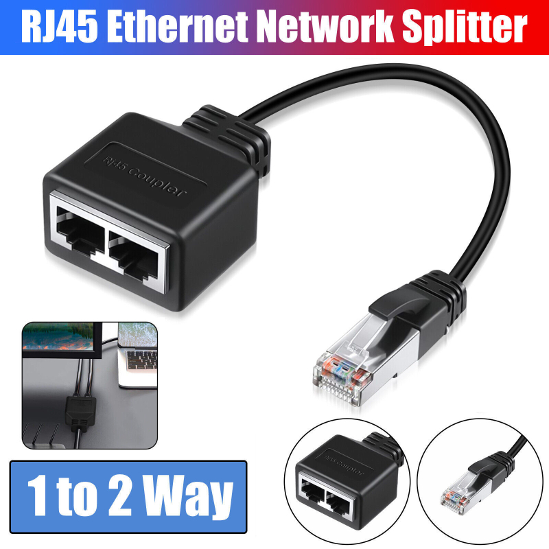 RJ45 razdjelnik 1 na 2, muški priključak na dva ženska priključka, gigabitni Cat6a Twisted-Pair mrežni kabel