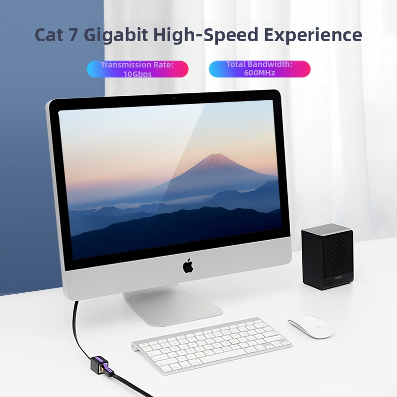 Cat7 zaštićeni Ethernet kabel, 10Gbps, čist bakar, unutarnja upotreba, RJ-45, produžni kabel za kućne igre
