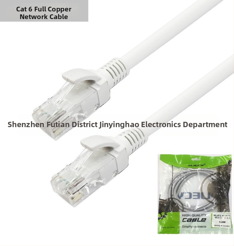 Cat6 sieťový kábel, UTP, medený vodič, RJ-45 konektory, 1000 Mbps, kábel s krútenými pármi, pre domáce a kancelárske monitorovanie