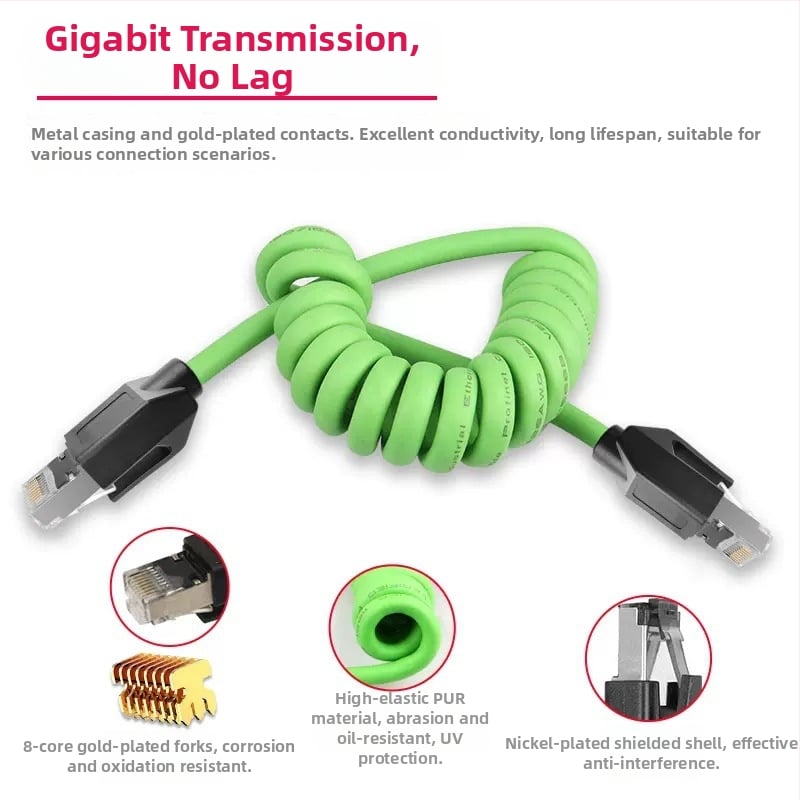 Cat6 zaštićeni industrijski RJ45 Ethernet kabel za računala i prekidače mreže | 10G, radna temperatura -25°C do +75°C, otpornost na nateganje 1000 N, otpornost na tlačenje 1000 N