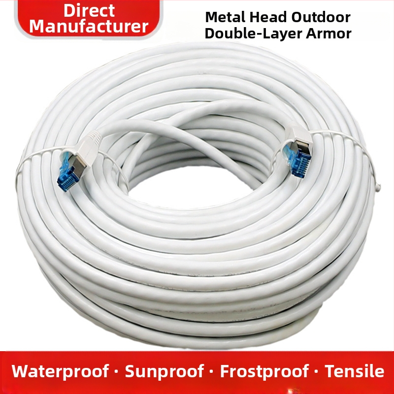 Vonkajší Cat5e sieťový kábel, 8 jadier, RJ-45 konektor, vodotesný pre vonkajšie použitie, 100 Mbps
