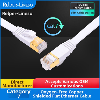 CAT7 chránený sieťový kábel s uzemneným párom, meď bez oxidu (OF-Cu), 32 AWG, zlaté konektory, 1 Gbps