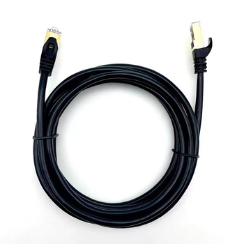 Cablu Ethernet Category 7 dublu ecranat SFTP, conector RJ-45, cupru oxigen-free placat cu aur, utilizare în interior/exterior, 1 Gbps