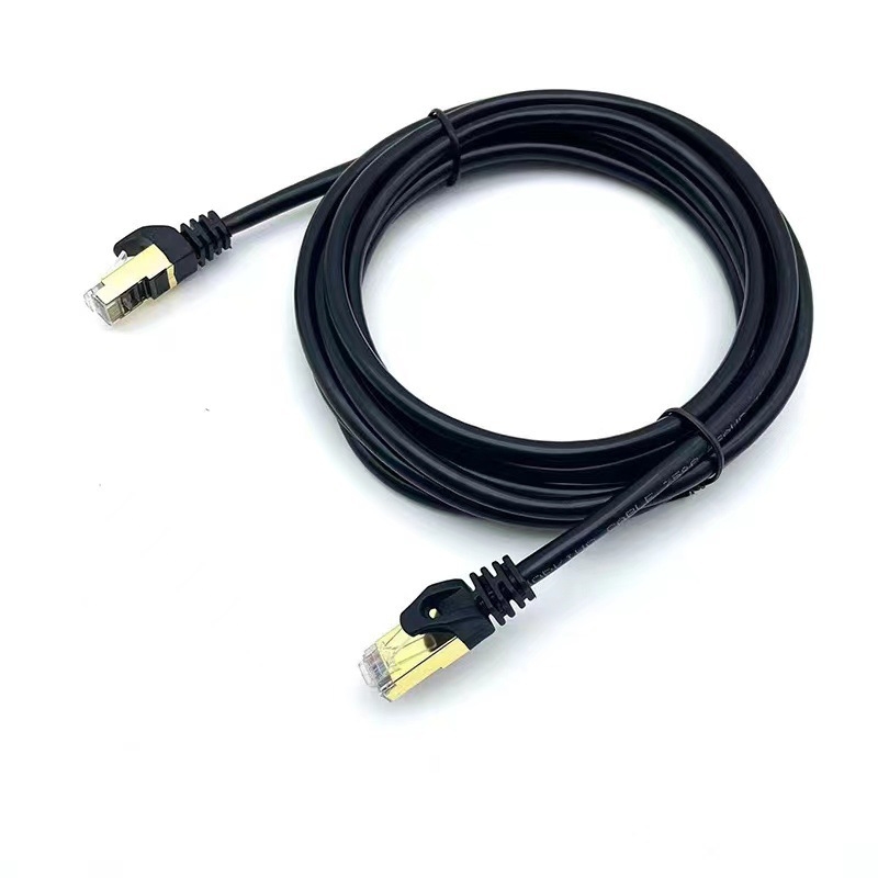 Cablu Ethernet Category 7 dublu ecranat SFTP, conector RJ-45, cupru oxigen-free placat cu aur, utilizare în interior/exterior, 1 Gbps