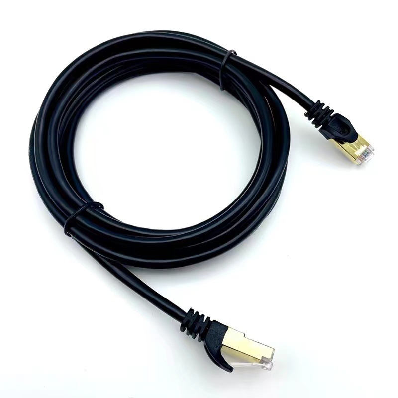 Cablu Ethernet Category 7 dublu ecranat SFTP, conector RJ-45, cupru oxigen-free placat cu aur, utilizare în interior/exterior, 1 Gbps