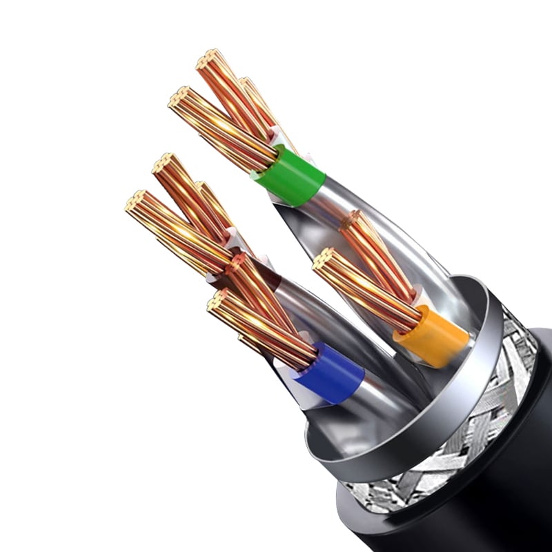 CAT8 cablu de rețea industrial, foarte flexibil, cu ecranare dublă, din cupru fără oxigen