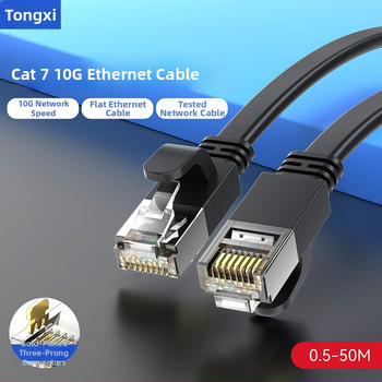 Cat7 10 Gbps dvostrano oklopljeni plosnati Ethernet kabel, RJ-45, bakar bez kisika