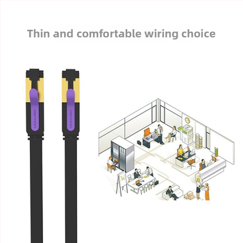 Ravan Cat7 mrežni kabel s čistim bakrenim jezgrom, CAT7A kristalni konektor, unutarnji/vanjski vodootporni kabel