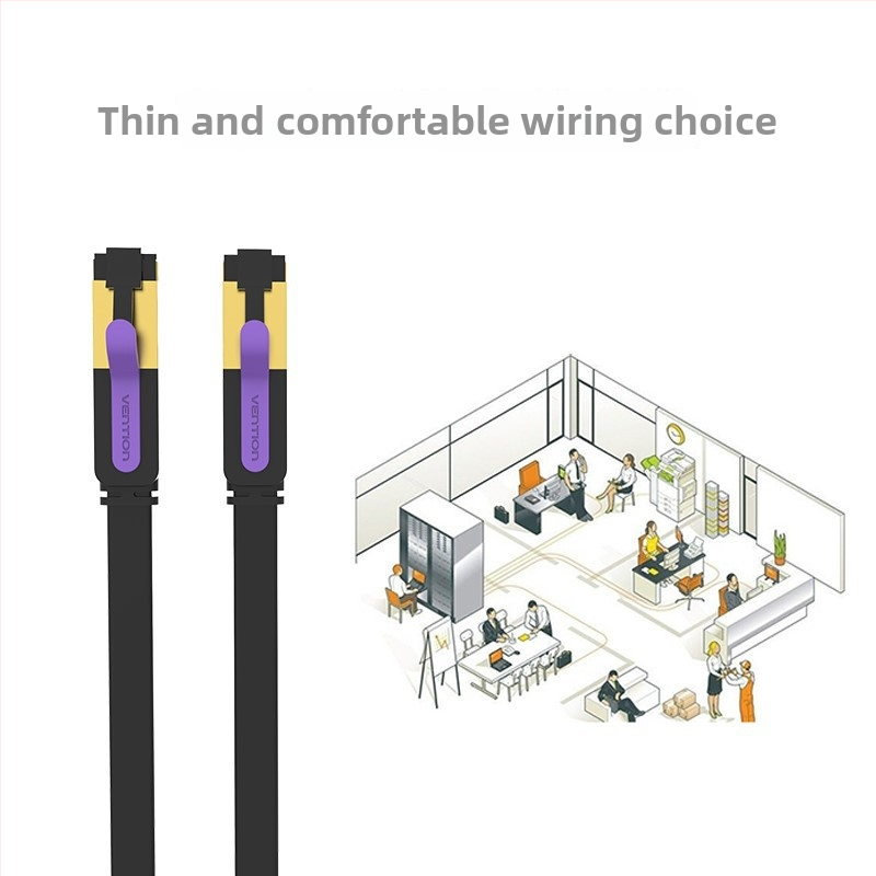 Ravan Cat7 mrežni kabel s čistim bakrenim jezgrom, CAT7A kristalni konektor, unutarnji/vanjski vodootporni kabel