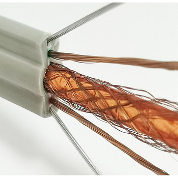 CAT6 SFTP кабел за външно наблюдение с интегриран захранващ модул, 1000 Mbps, -20 до 70°C работна температура, якост на опън 100, якост на компресия 100