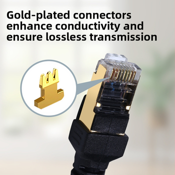 Cat6 Gigabit štítovaný sieťový kábel s RJ45 konektorom, 1000 Mbps