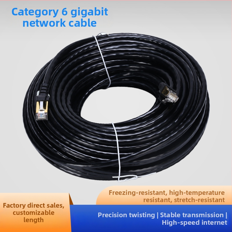 Cat6 Gigabit štítovaný sieťový kábel s RJ45 konektorom, 1000 Mbps