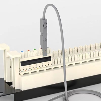 Sivi RJ-45 adapter s glavom duckbill, dvodjelni patch kabel, uvijeni par, Gigabit