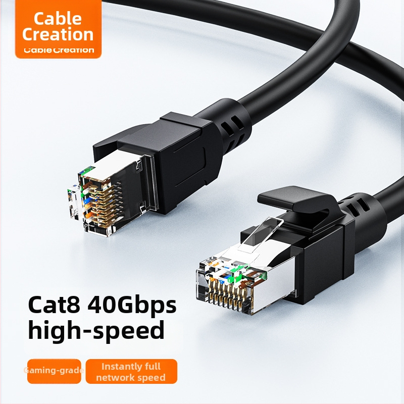 CableCreation Kabel Mreže Kategorije 8 s Zaštitom, 40Gbps, RJ-45, Unutarnja Upotreba, Osmeročlani Uvijeni Par