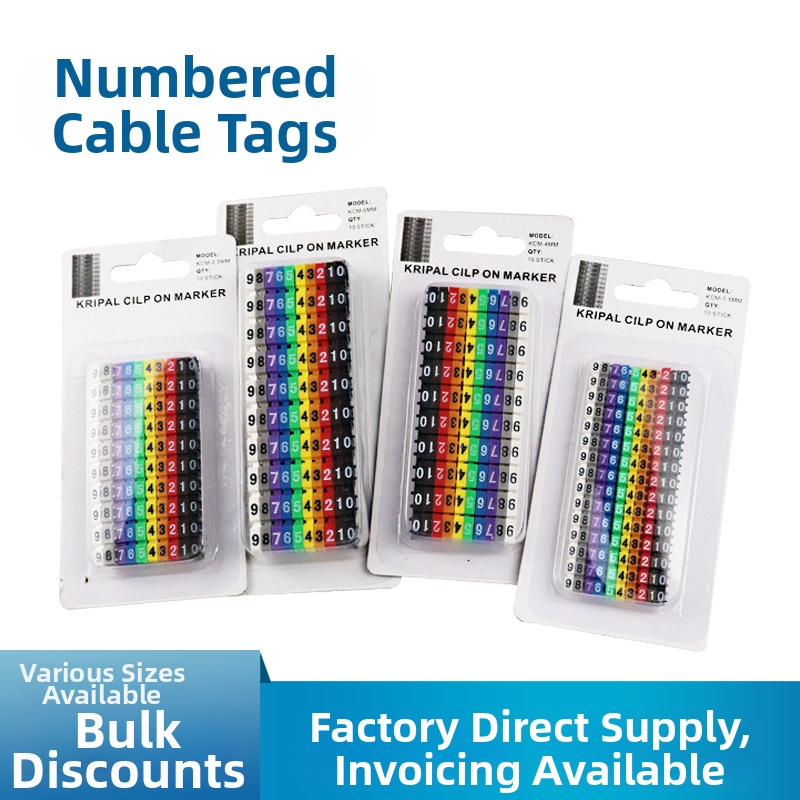 Plastmasas marķieris datoru tīkla kabeliem ar kartveida numura caurulīti, pielāgojams