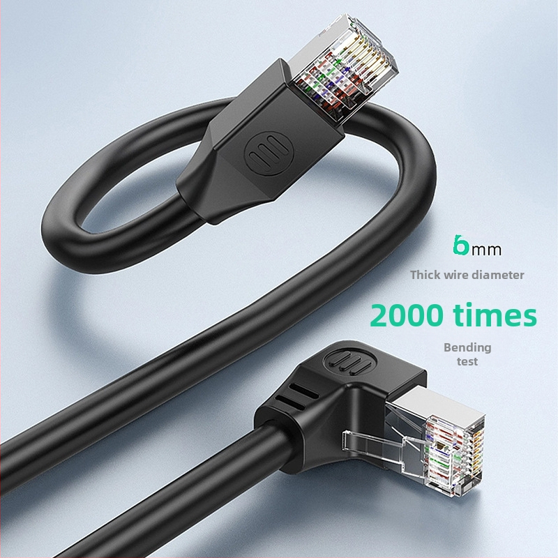 Cat6 SFTP kutni mrežni kabel, RJ-45 priključak, bakreno jezgro, dvostruko oklopljen, zavoj desno/lijevo/gore/dolje, 1000 Mbps