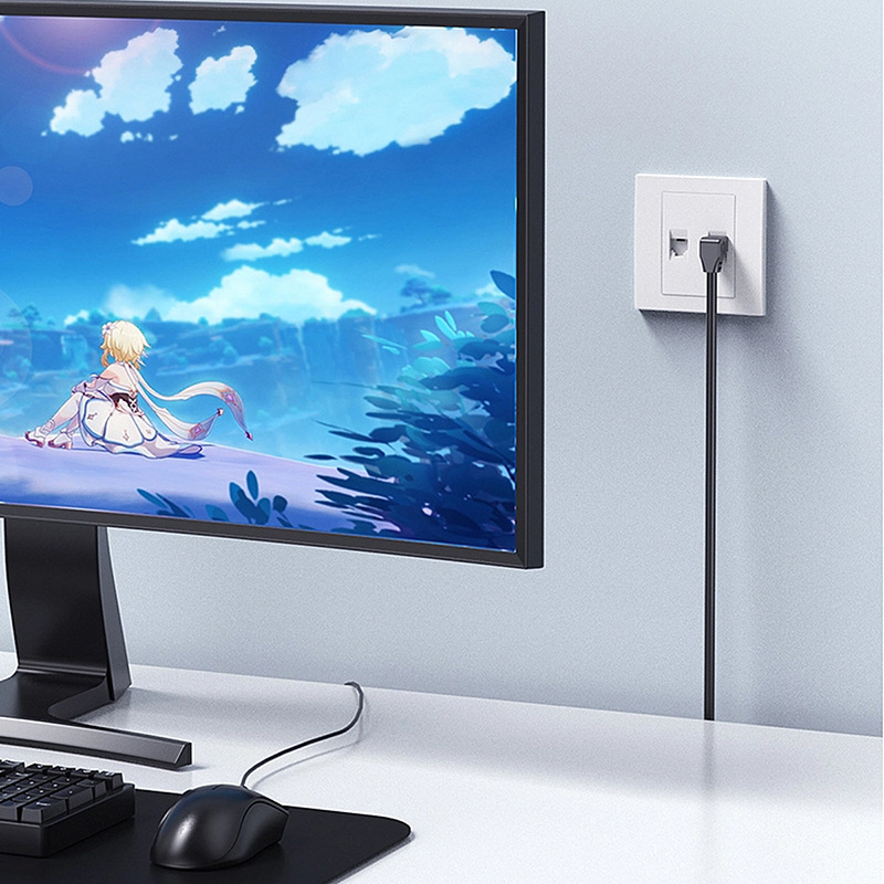 Cat6 SFTP kutni mrežni kabel, RJ-45 priključak, bakreno jezgro, dvostruko oklopljen, zavoj desno/lijevo/gore/dolje, 1000 Mbps