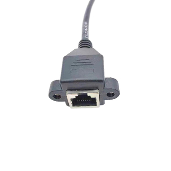 RJ45 muško-ženski produžni kabel Cat6e Gigabit, s ušima i otvorima za vijak, duljina po izboru