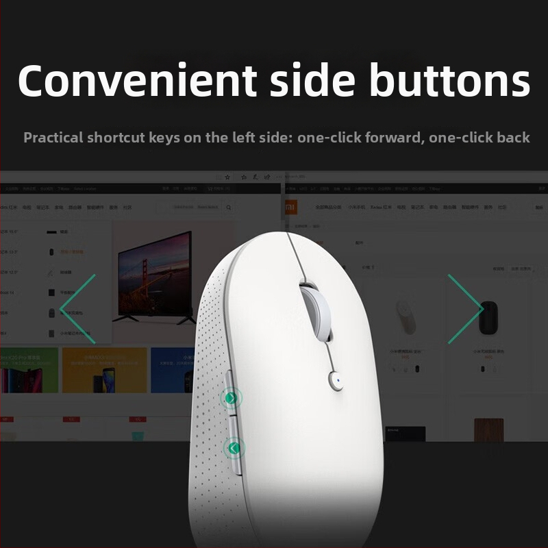 Bezdrôtová tichá myš s dvojým režimom Bluetooth, USB prijímač zahrnutý, vhodná pre notebook a PC