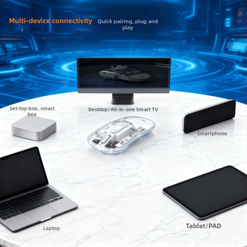 M9 bezdrôtová optická myš so tromi režimami – 6 tlačidiel, 2400 dpi, nabíjateľný Bluetooth, 2.4G + Bluetooth 5.0, Plug & Play