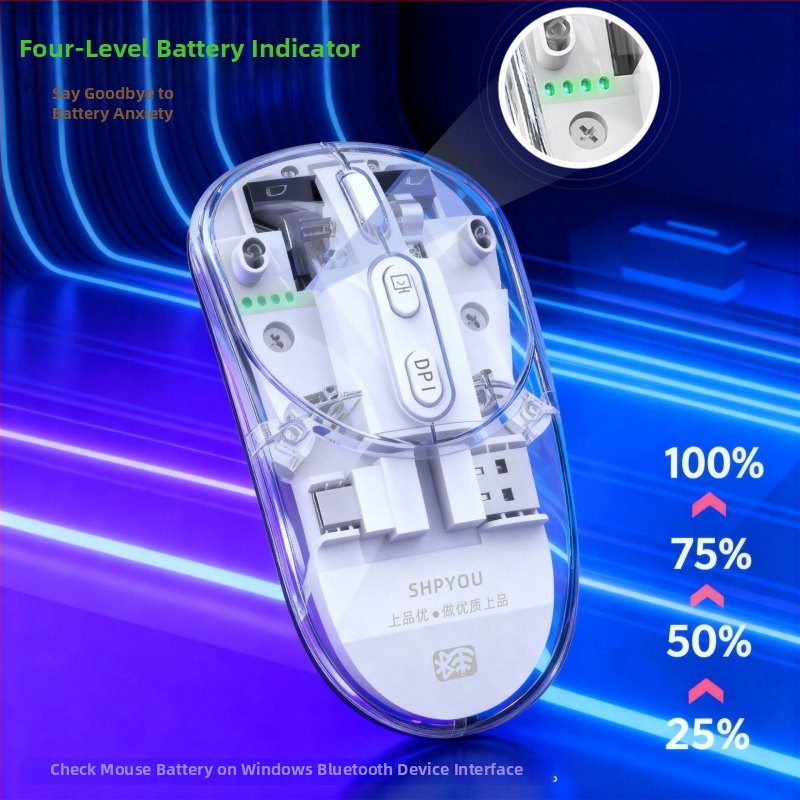 M9 bezdrôtová optická myš so tromi režimami – 6 tlačidiel, 2400 dpi, nabíjateľný Bluetooth, 2.4G + Bluetooth 5.0, Plug & Play