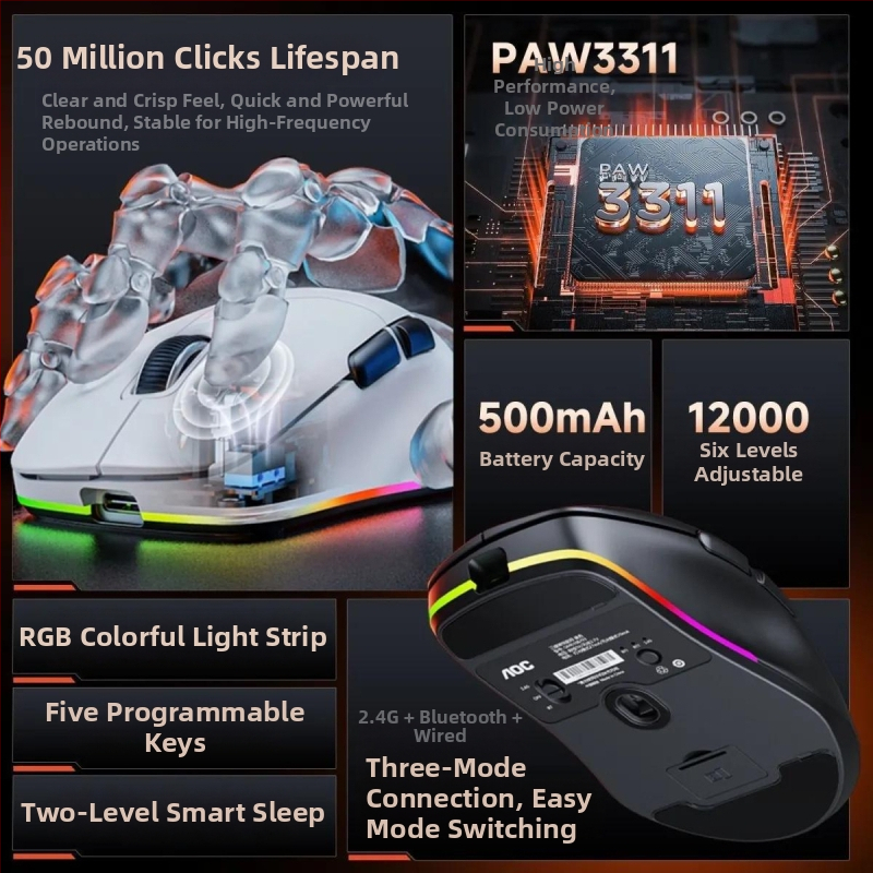 AOC bezdrôtová Bluetooth myš, 3 tlačidlá, 2017