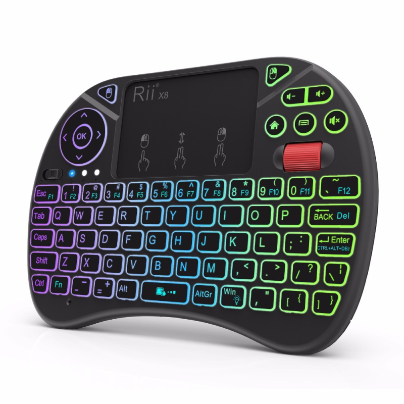 I8X mini tastatură wireless cu 71 taste, iluminare RGB și mouse aer