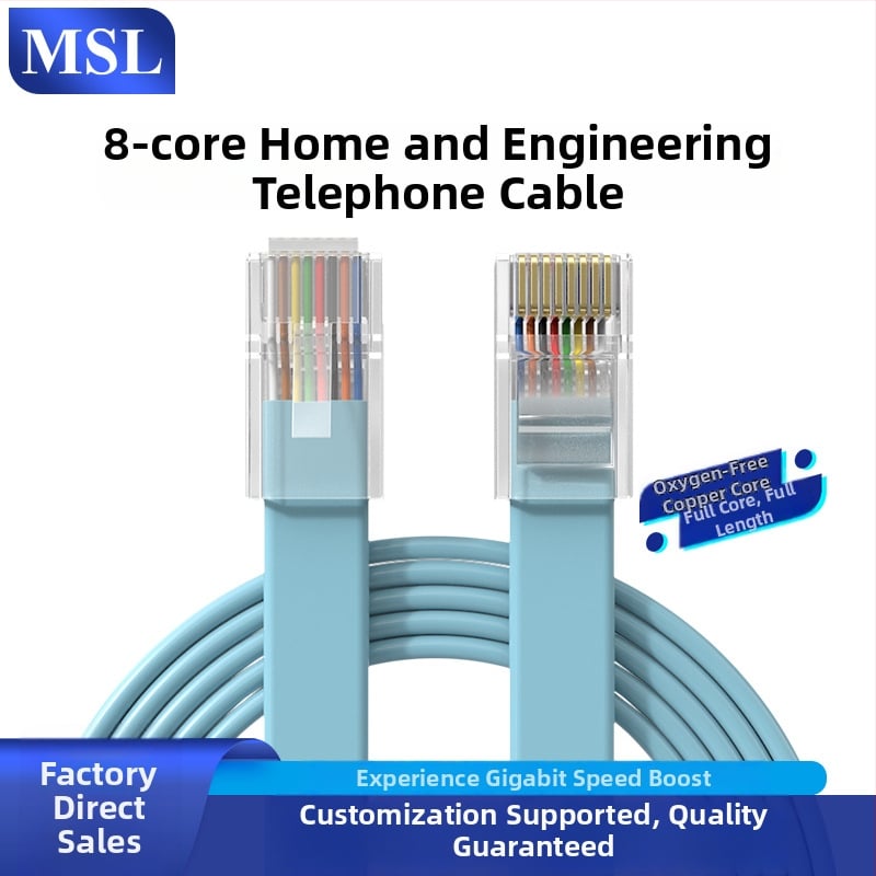 8P8C RJ45 telefona tīkla jumperis — skābekļa brīvs vara, 2 m garums, zeltīti kontakti