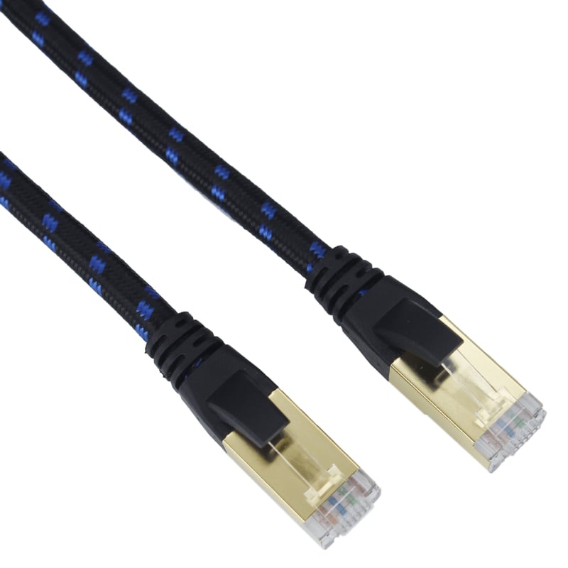 Kecheng KC-0805 Cat8 екраниран кабел за мрежа от чист мед, джъмпер, 2000 пренос, връзка рутер/компютър, -40 до +70°C