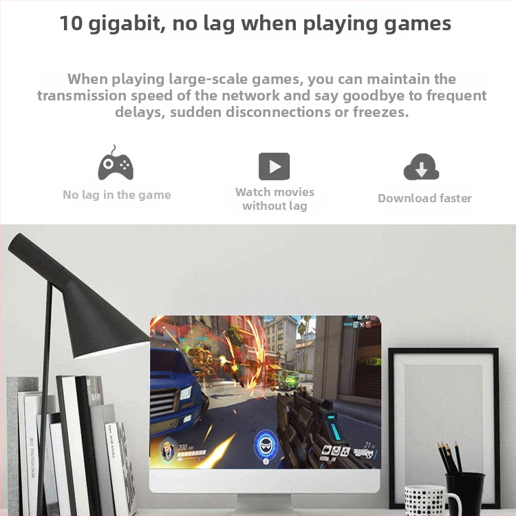 Cat 7 shielded Ethernet kábel, Yongbo 001, prenosová rýchlosť 10 000 MB, pre smerovač a počítač, prispôsobiteľný, prevádzková teplota -20 až 70°C