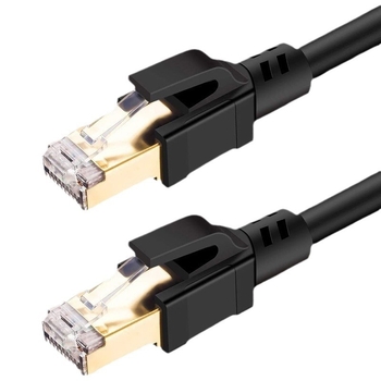 D-Sunty CAT8 Ethernet кабел - RJ45 щитен конектор, проводници от чист мед, двойно екраниране, екологична PVC обвивка, 10 Гбит/с