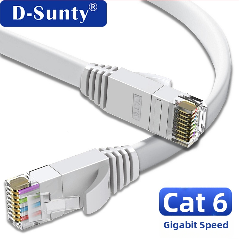 Cat6 gigabitový plochý Ethernetkábel, ultra-tenký kábel s kríženým dvojlankom, pre počítač a smerovač