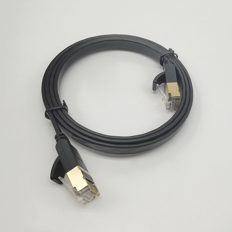 Категория 7 плосък Ethernet кабел - 10Gbps, чисто меден, плосък дизайн, за рутери, настолни компютри, лаптопи, суичове и принтери, -20 до 60°C (10Gbps; Чисто медно; Плосък дизайн; -20 до 60°C; Рутери/Настолни компютри/Лаптопи/Суичове/Принтери)