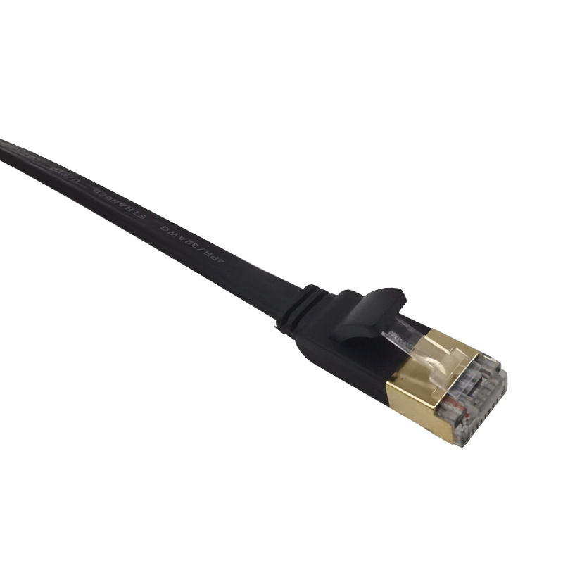 Категория 7 плосък Ethernet кабел - 10Gbps, чисто меден, плосък дизайн, за рутери, настолни компютри, лаптопи, суичове и принтери, -20 до 60°C (10Gbps; Чисто медно; Плосък дизайн; -20 до 60°C; Рутери/Настолни компютри/Лаптопи/Суичове/Принтери)