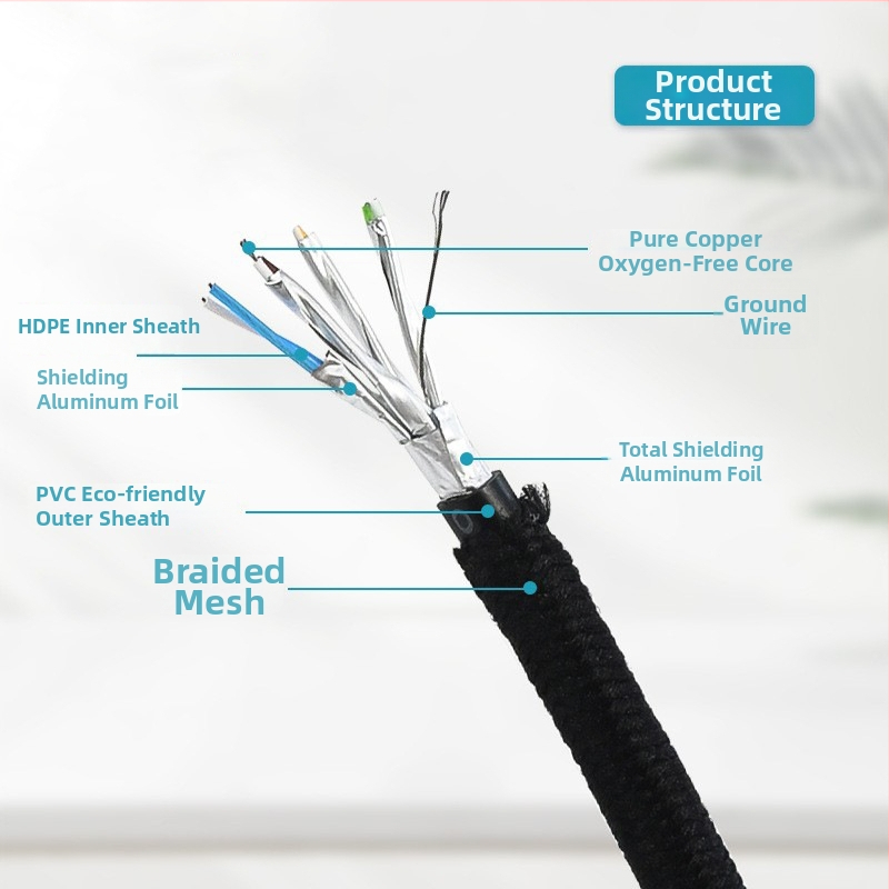 Cat8 hálózati kábel, 305 m hosszú, 10 Gbps átviteli sebesség, dupla árnyékolt, beltéri és kültéri használatra