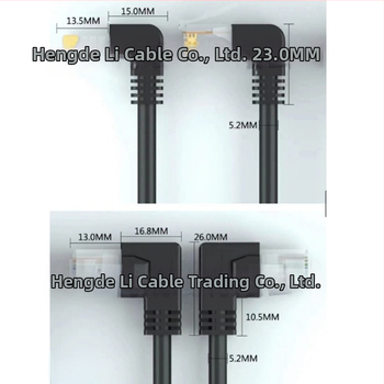 90°-os hajlásszögű, árnyékolatlan UTP, gigabites Cat5e/Cat6 Ethernet-kábel, Fluke-tesztelve