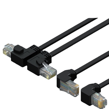 90°-os hajlásszögű, árnyékolatlan UTP, gigabites Cat5e/Cat6 Ethernet-kábel, Fluke-tesztelve