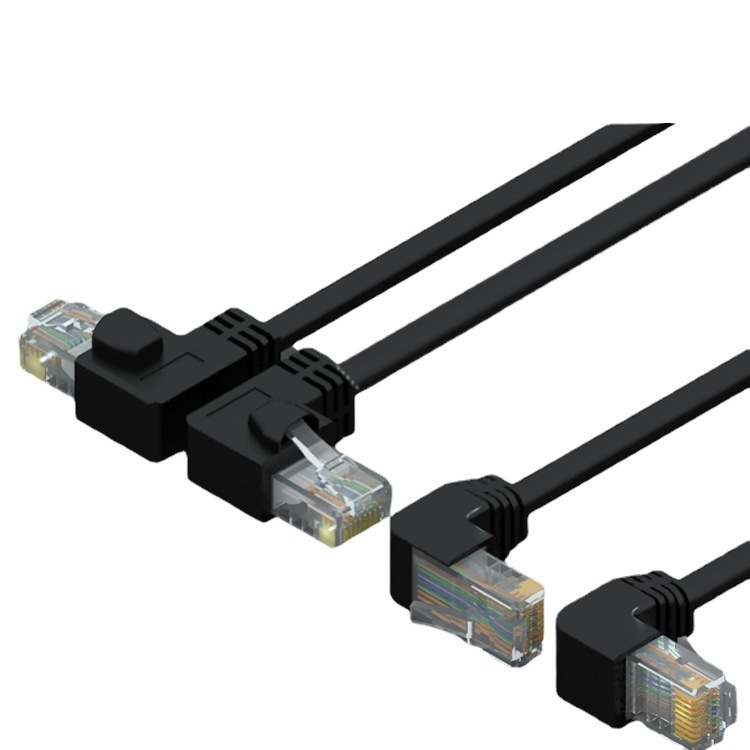 90°-os hajlásszögű, árnyékolatlan UTP, gigabites Cat5e/Cat6 Ethernet-kábel, Fluke-tesztelve