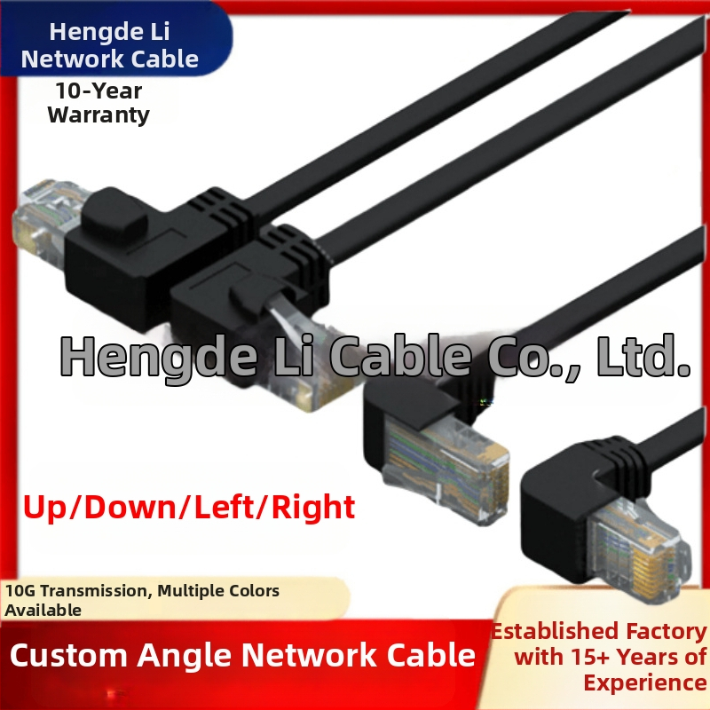90°-os hajlásszögű, árnyékolatlan UTP, gigabites Cat5e/Cat6 Ethernet-kábel, Fluke-tesztelve