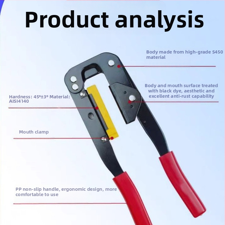 Krimpēšanas knaibles IDC/FC tīkla kabeļiem – auksti velts tērauds, 550 g